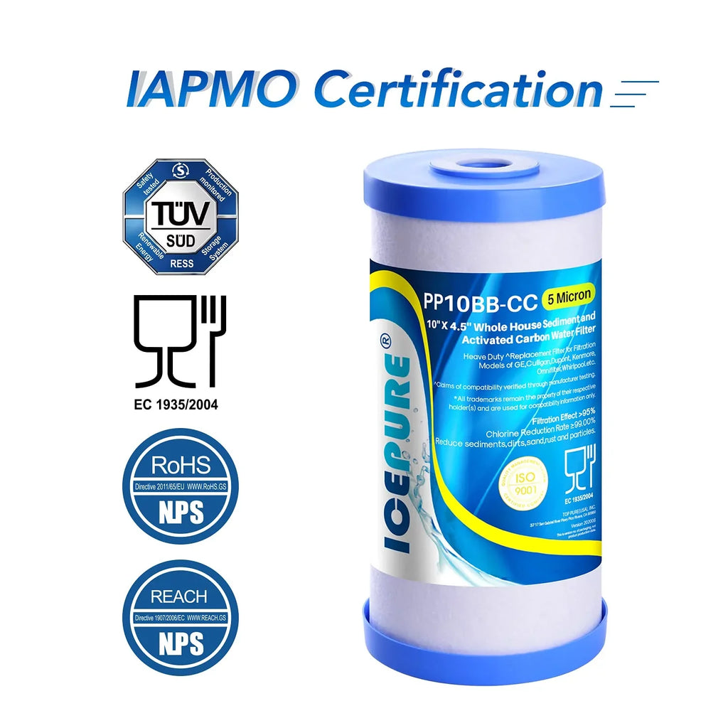 5 Micron 10" x 4.5" Whole House Water Filter Compatible with  , , -, , Whirlpool -, , , Dupont , Pentek -, 4WH-- 3PACK