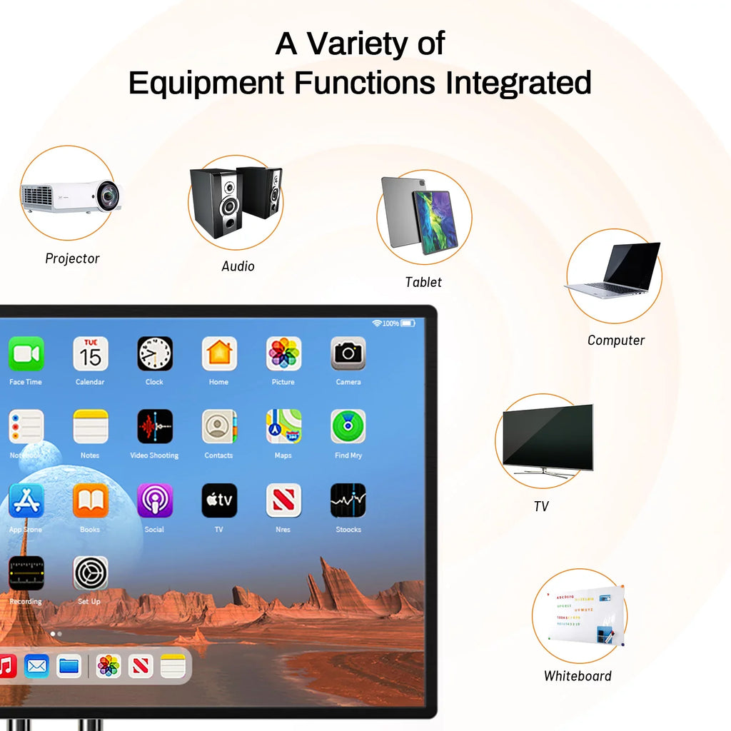 Smart Board, 43 Inch  Interactive Whiteboard, Electronic Whiteboard, Screen Mirroring from Android and iOS for Live Streaming, for Advertising Display and Classroom (Wall Mount inclued)