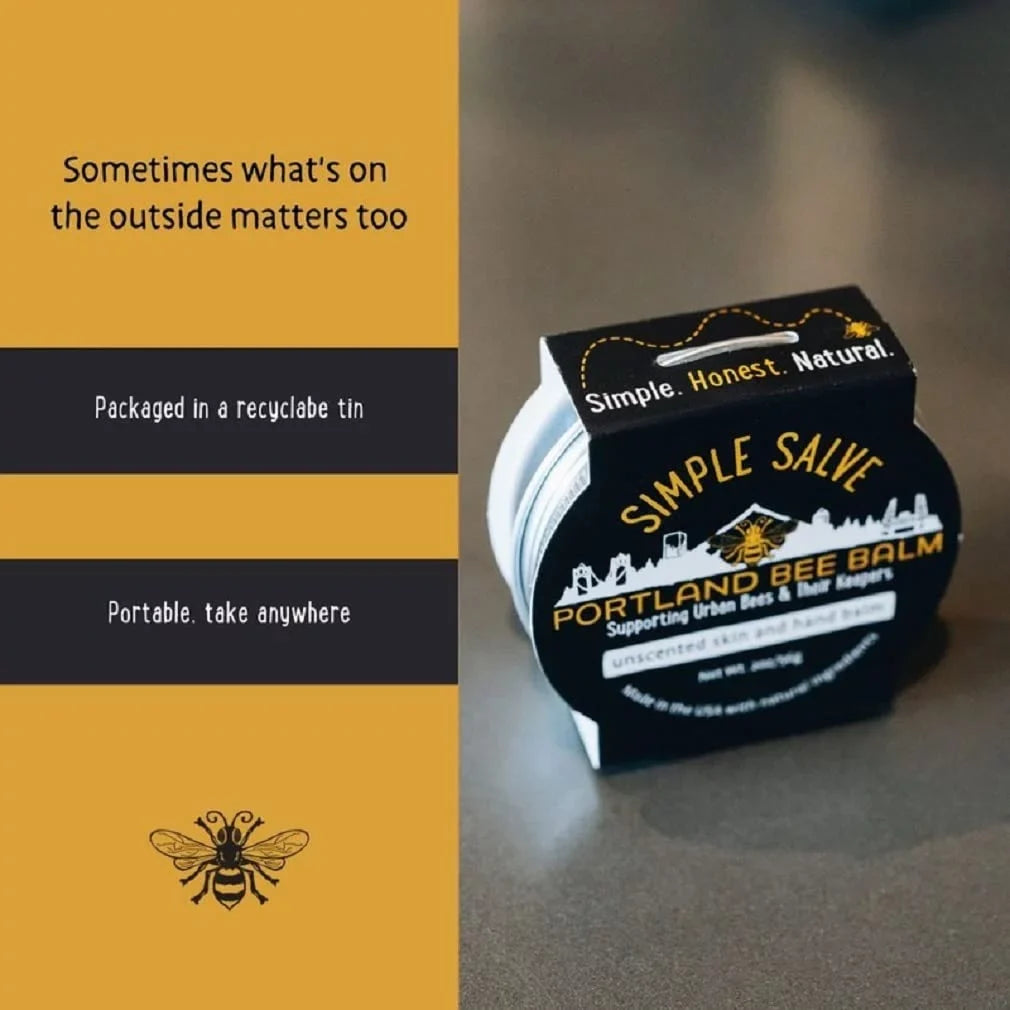 Portland Bee Balm Simple Salve All Natural Handmade (Pack of 3)