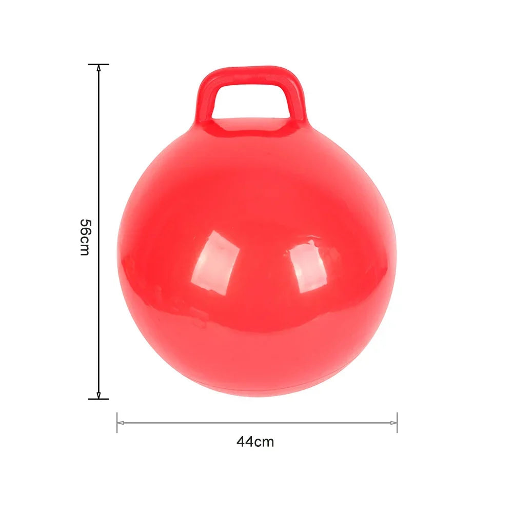 Lixada Pure Color Inflatable Bouncing Ball Kids Jumping Hop Ball with Handle for Adults Children Exercise Toy