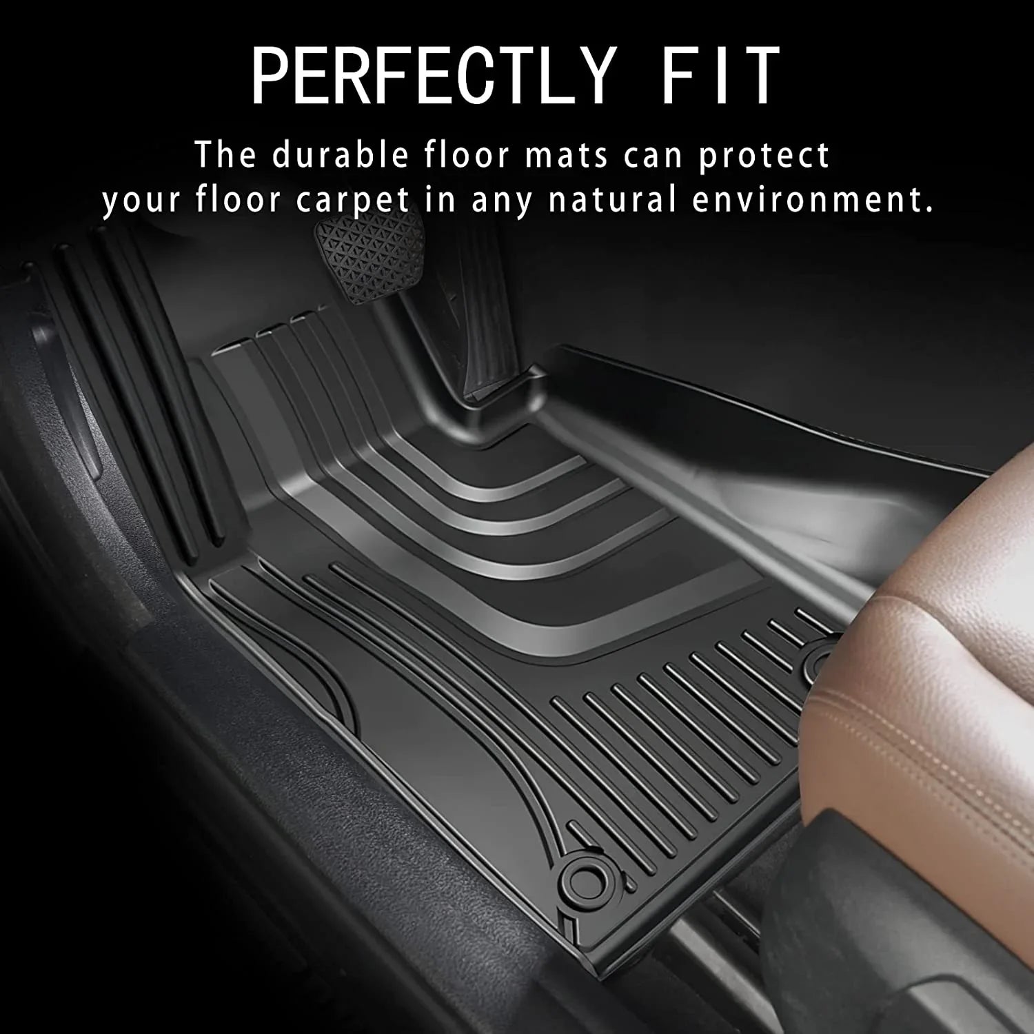 Automotive Car Floor Mats for Jeep Compass 2017 2018 2019 2020 2021 2022 2023, All Weather Floor Liners Include 1st & 2nd Row (Not Fit 2017 Single Driver-Side Floor Hook Model)