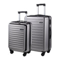 2 Piece 20/24 Luggage Set, Only 20 with Front Laptop Pocket & Expandle, Lightweight + Hardshell Suitcase with  Lock & Spinner Wheels, 20 Inch 37~41L + 24 Inch 65L,Dark Grey