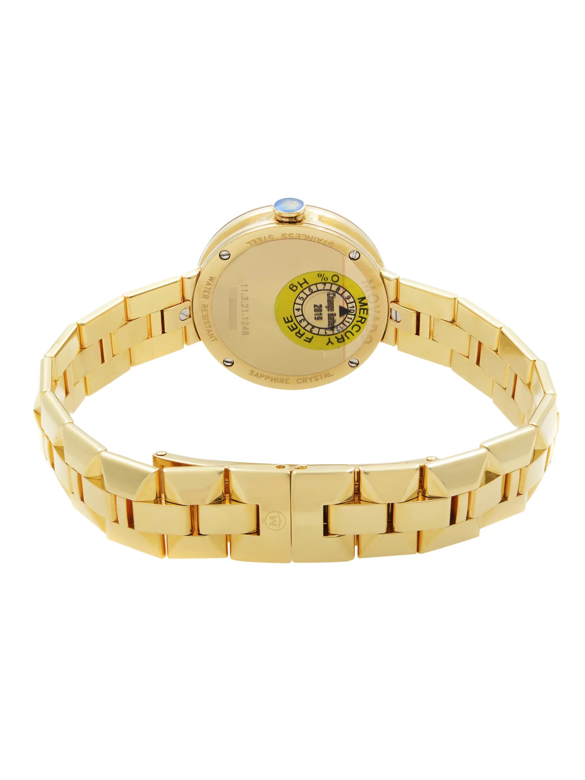 Movado Sapphire Steel Gold  Champagne Dial Quartz Ladies Watch 0606816