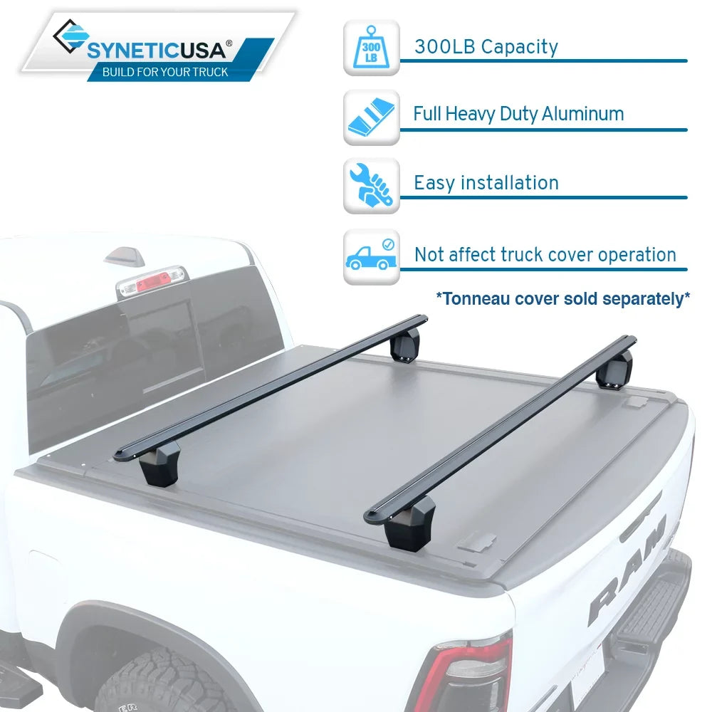 Syneticusa  Adjustable Crossbar Truck Bed Towers Heavy Duty Cargo Rack Compatible with  Ram Silverado Tundra Titan