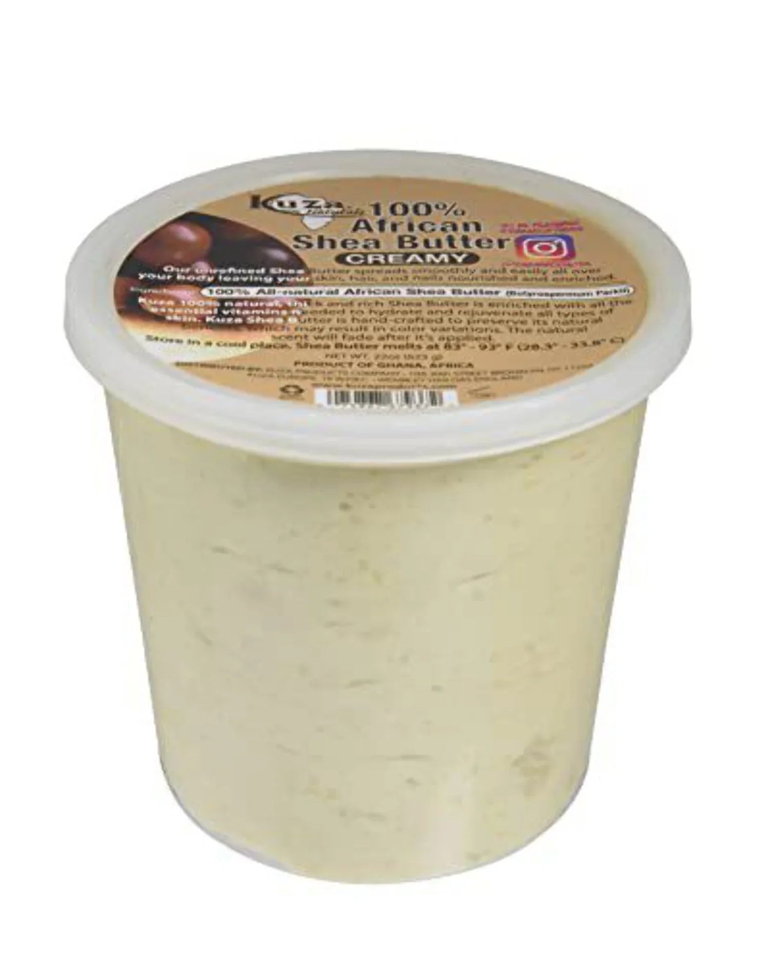Kuza 100% Pure African Shea Butter with Borututu (22 Ounce, White Creamy)