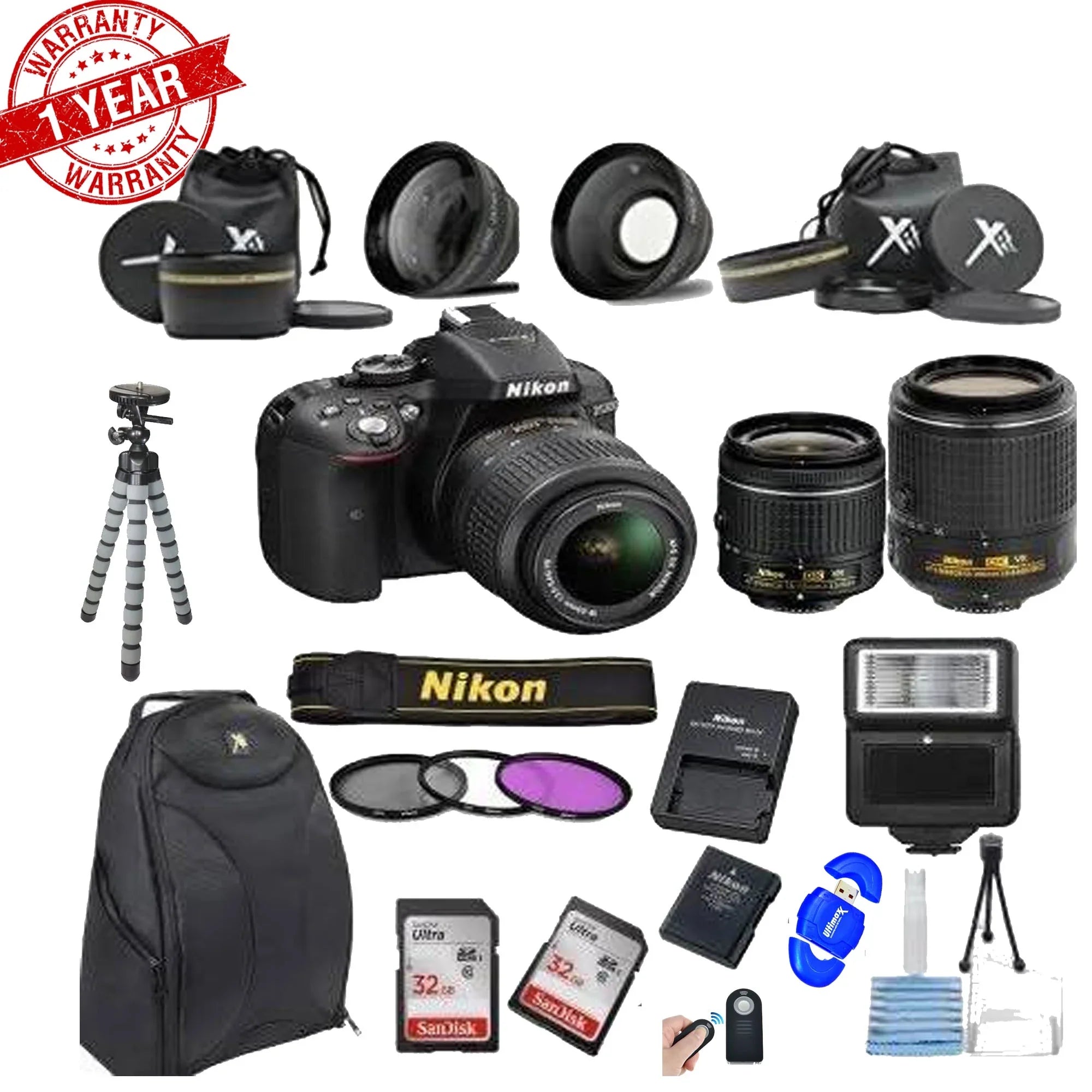 Nikon  24.2   Camera ||18-55mm  Lens Kit||55-200mm  Zoom Lens ||Bundle