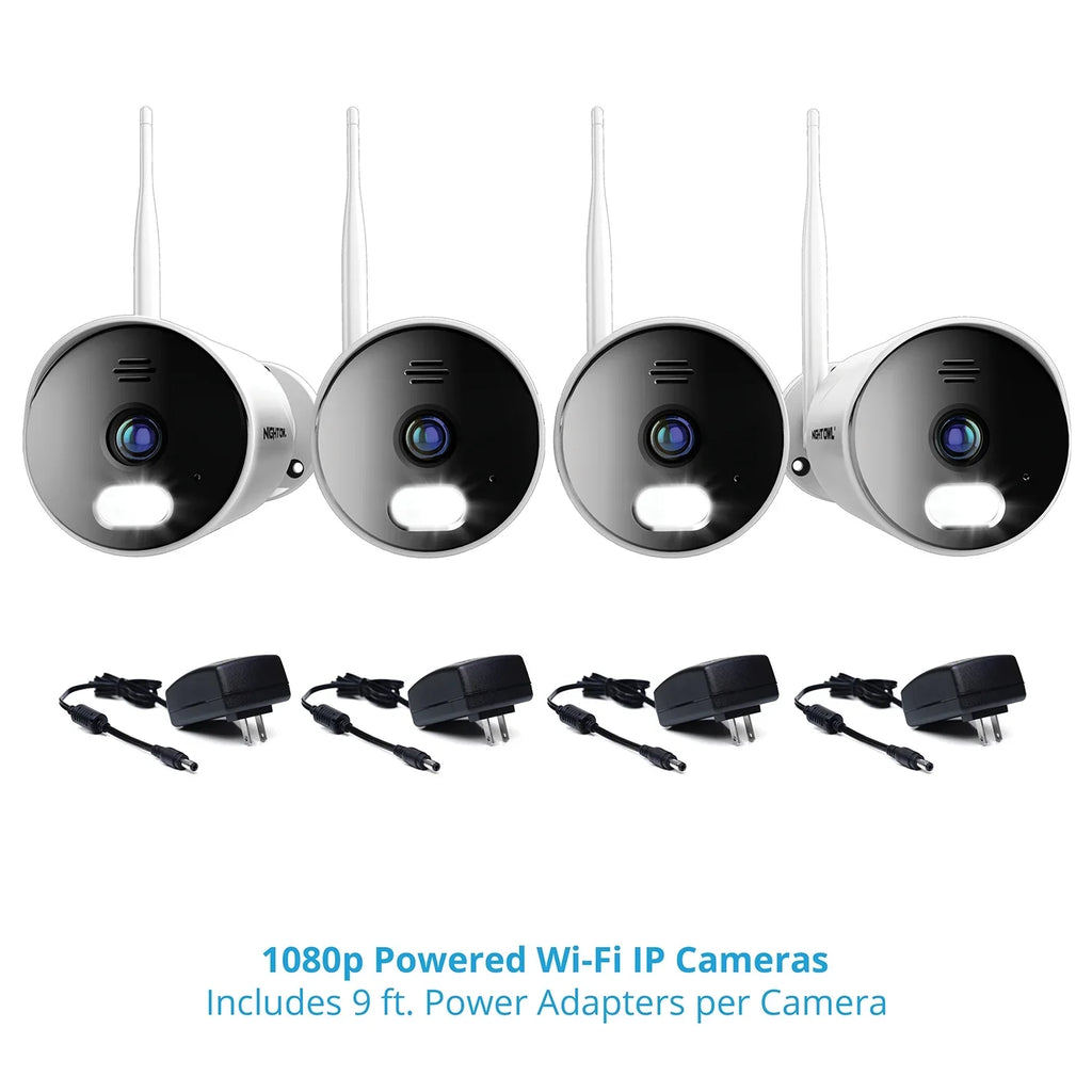 Night Owl 10 Channel 4K Wi-Fi  with 1TB Hard Drive and 4 Wi-Fi  1080p  Spotlight Cameras