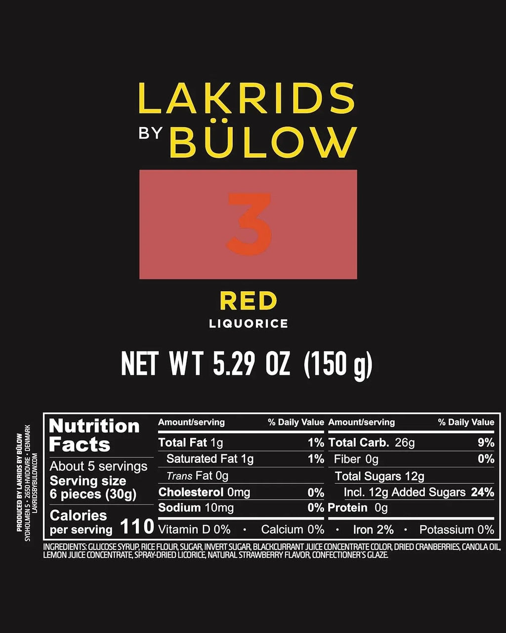 3  Red Licorice  5.29   Vegan Gourmet Licorice From Scandinavia  Gluten & Gelatine  Authentic Danish Candy