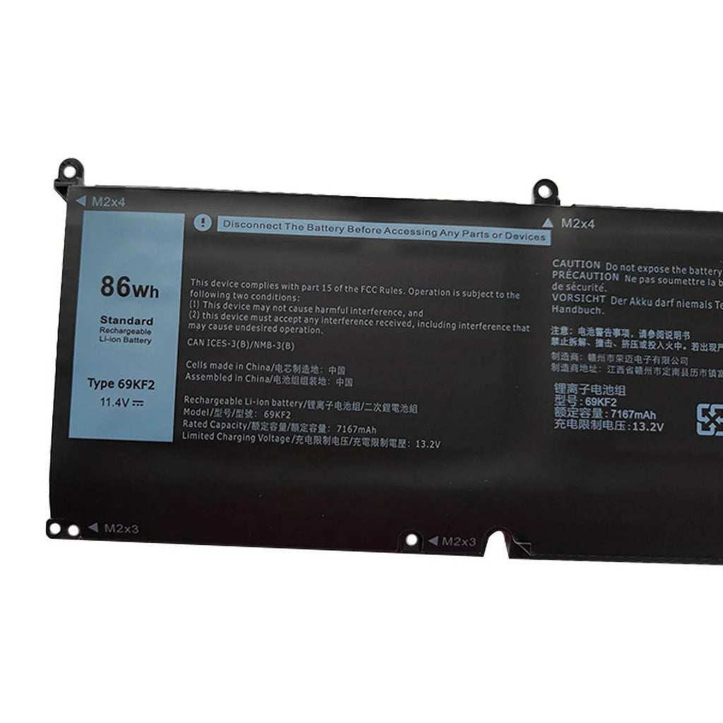 Emery  86Wh 69KF2 Laptop Battery for Dell  15 9500 Precision 5550