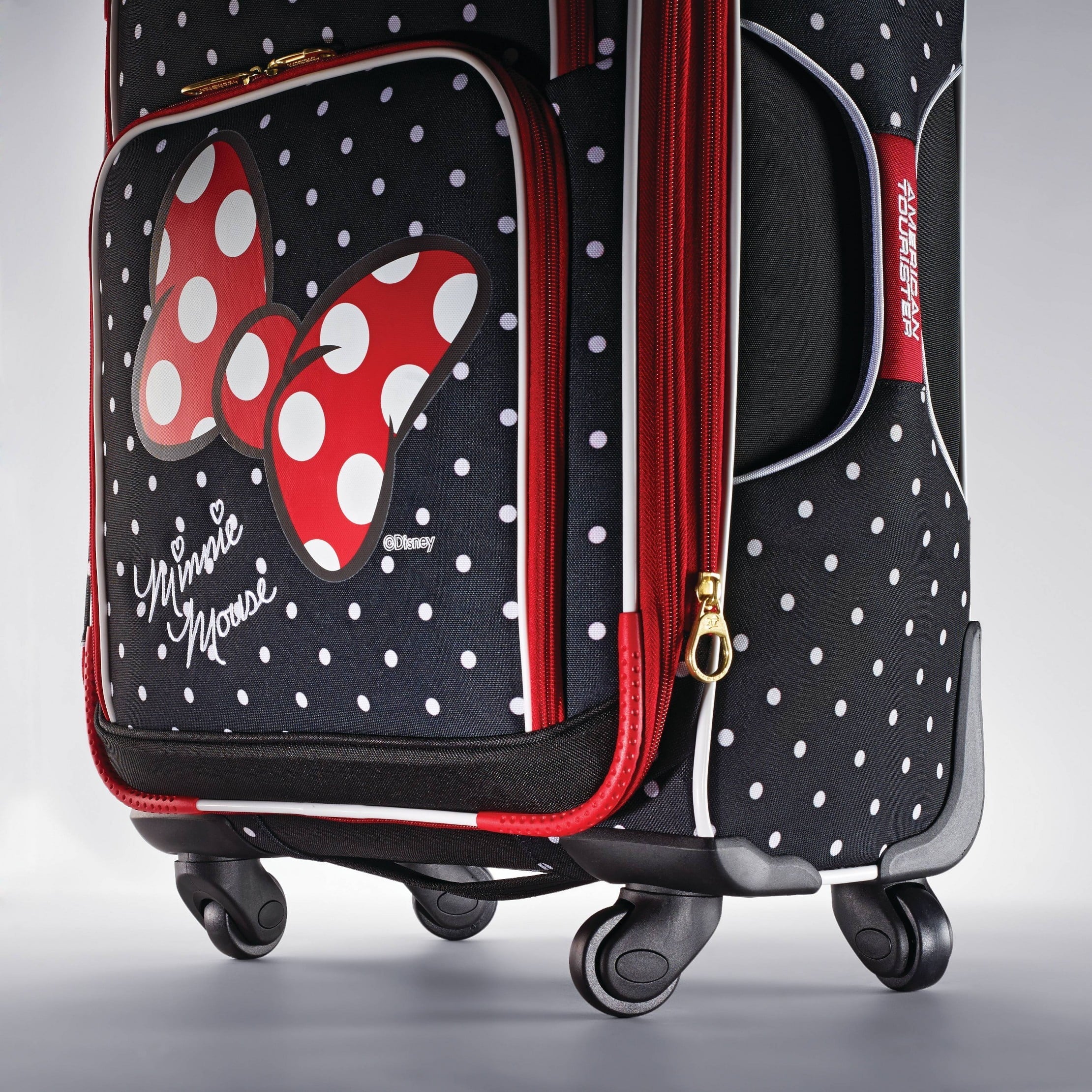 Minnie Mouse Red Bow Softside Carry On Spinner Suitcase
