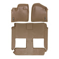 Smartliner 1st/2nd Rows Floor Liner Mats Tan for 2008-2020 Dodge Grand Caravan