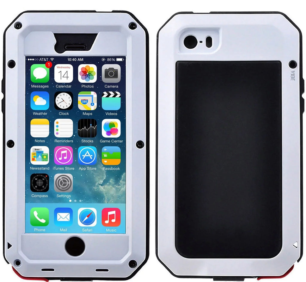 Gorilla Glass Aluminum Metal iPhone 7 Plus Case (White) Heavy Duty Military Grade Shockproof and Scratch Resistant Protection, Rugged Outdoor Travel