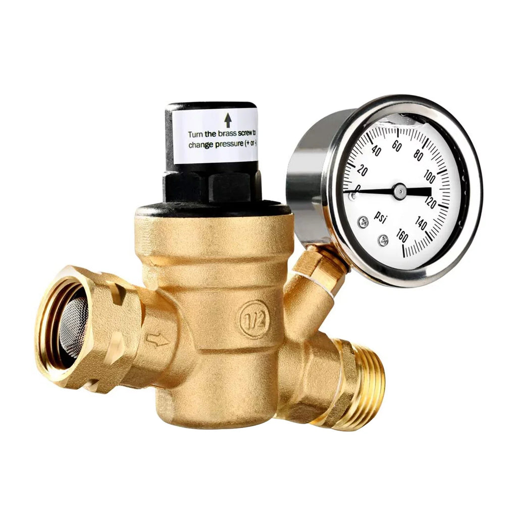 Andoer Valve,Reducer With 0-160psi With 0-160psi And Valve -free Brass 0-160psi And Inlet And Inlet Screened Inlet Screened Filter Brass Adjustable Water Huiop Valve -free Brass Water Pressure