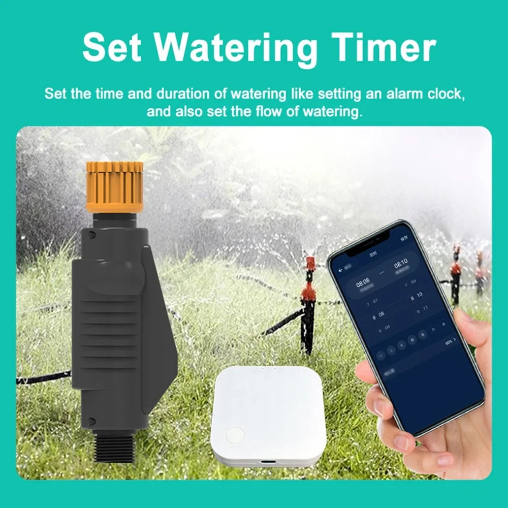 moobody WiFi Sprinkler Timer Solar Powered Smart Water Timer  Voice Control Wireless Hose Faucet Timer Garden Lawn Yard