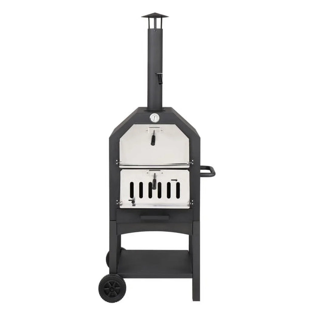 Fithood Outdoor Wood Fired Pizza Oven with Pizza Stone, Pizza Peel, Grill Rack, for Backyard and Camping