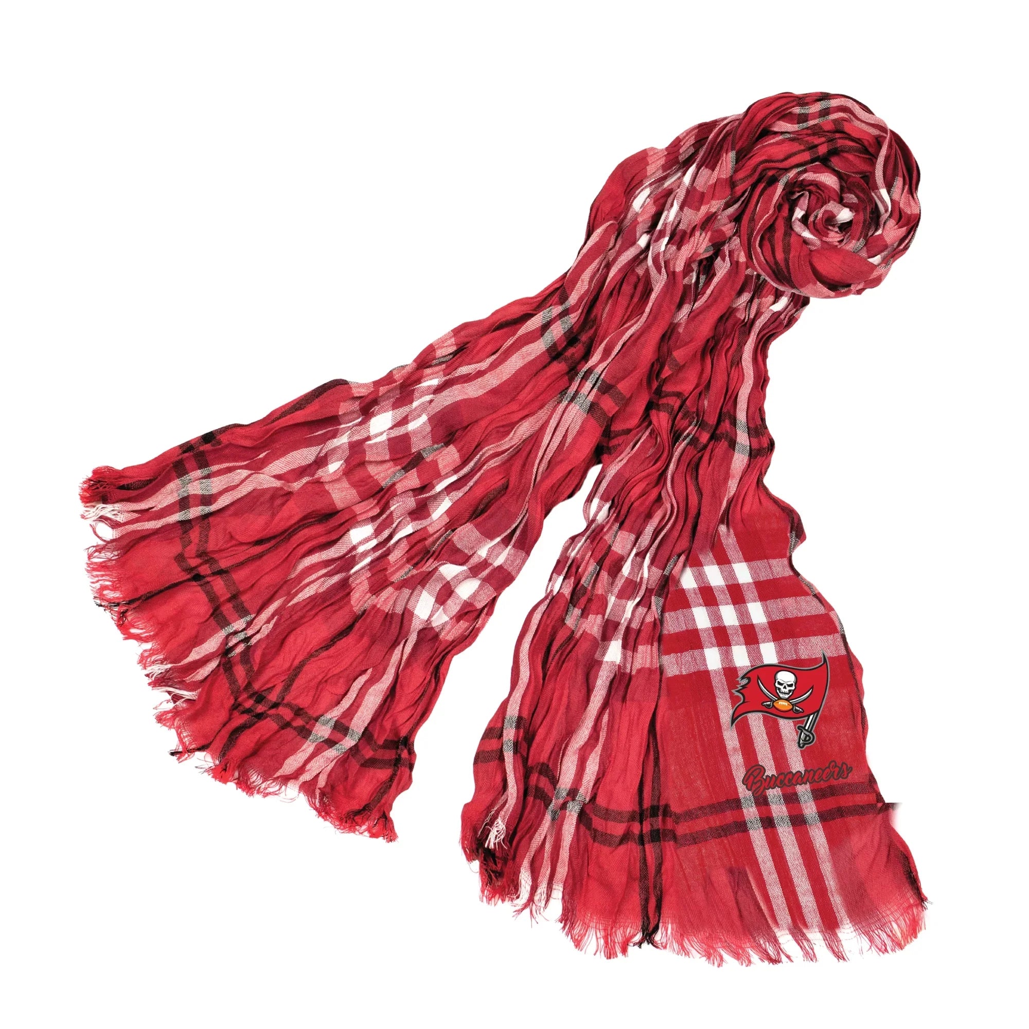 Little Earth -  Crinkle Plaid Scarf, Tampa Bay Buccaneers