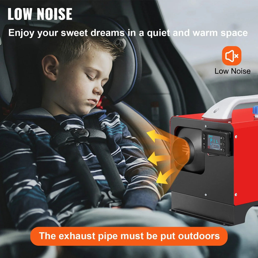 Diesel Air Heater, 5KW 12V Parking Heater, Mini Truck Heater, Single Outlet Hole, with Black , Remote Control, Fast Heating Diesel Heater, For  Truck, Boat, Bus, Car Trailer, Motorhomes