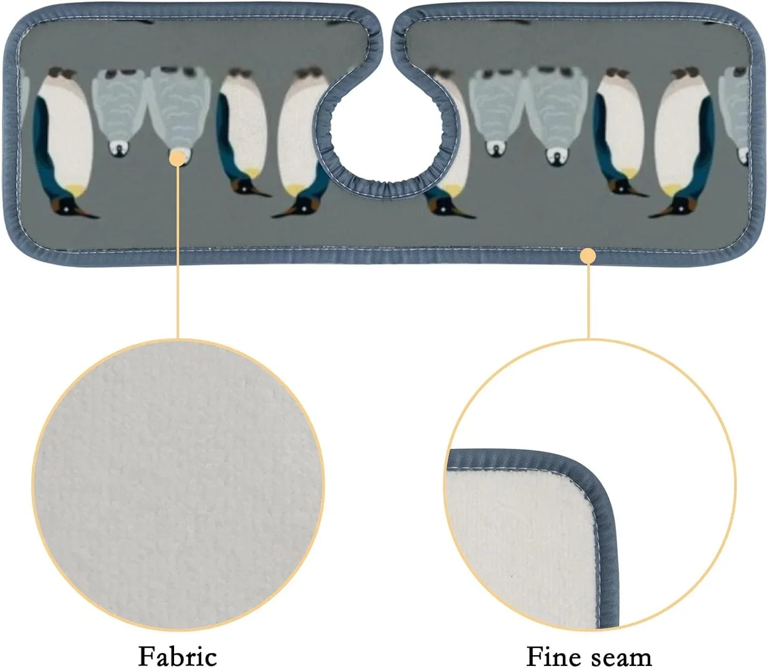 Bestwell 3PCS Faucet Absorbent Mat, Sea Bird Penguin Washable Sink Splash Guard Drip Catcher, Kitchen Bath Countertop Sinkmat Microfiber Drying Mats