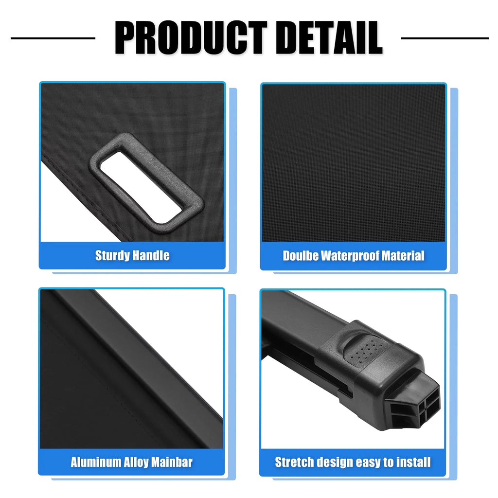 Unique Bargains Retractable Cargo Cover Rear Trunk enclosure Shield Shade Ajustable Fit for Nissan Rogue 2021-2024 Black