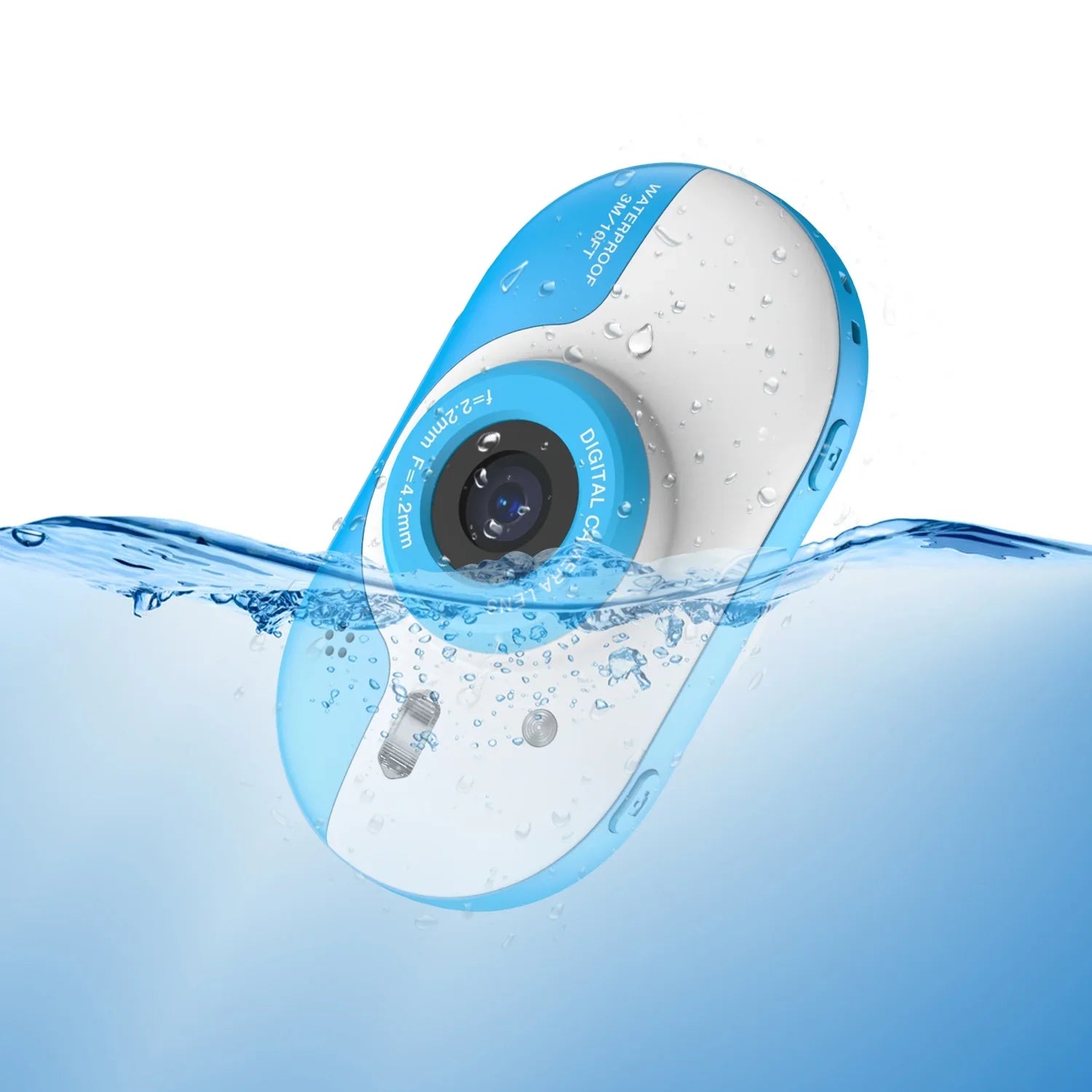 Anself 8MP Digital Waterproof with Front and Rear Dual Cameras 2.4 Inch   Screen One-click PhotoVideo Self-timer for 5s