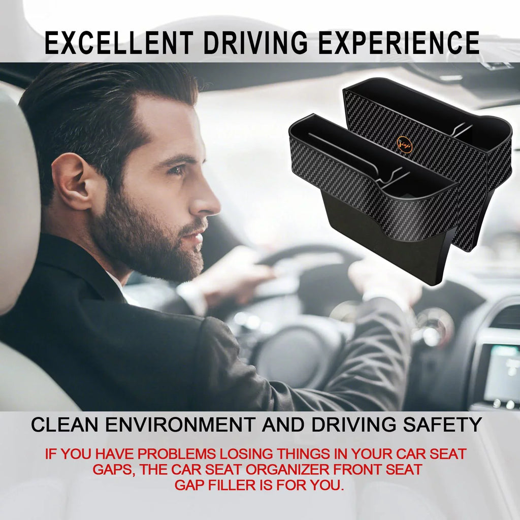 2 Pack Car Seat Gap Filler Organizer,Multifunctional Car Seat Organizer with Cup Holders 2 Seat Hooks for Drink,Car Organizer Front Seat