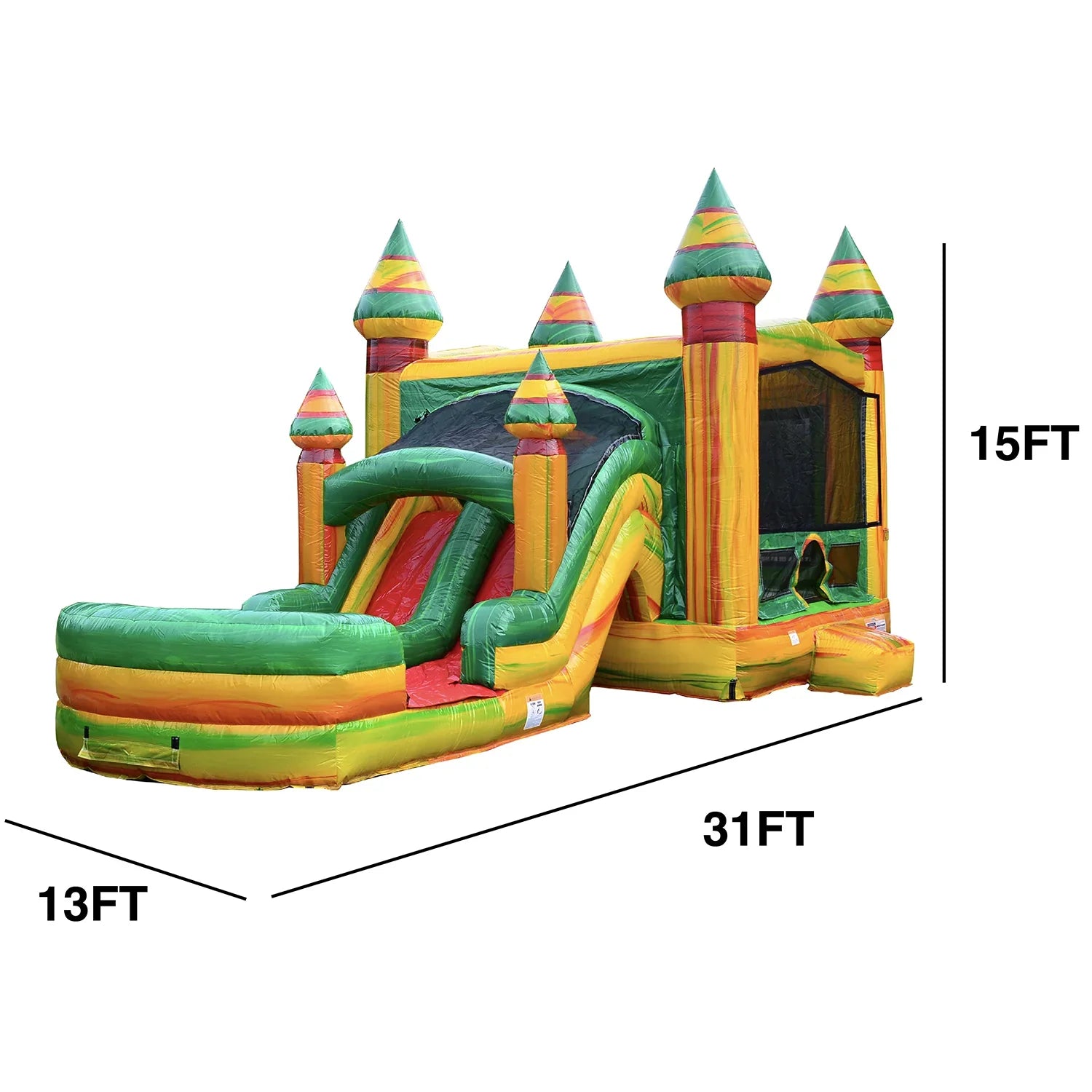 JumpOrange Commercial Grade Bounce House Water Slide with Pool for Kids and Adults (with Blower), Fiesta Theme