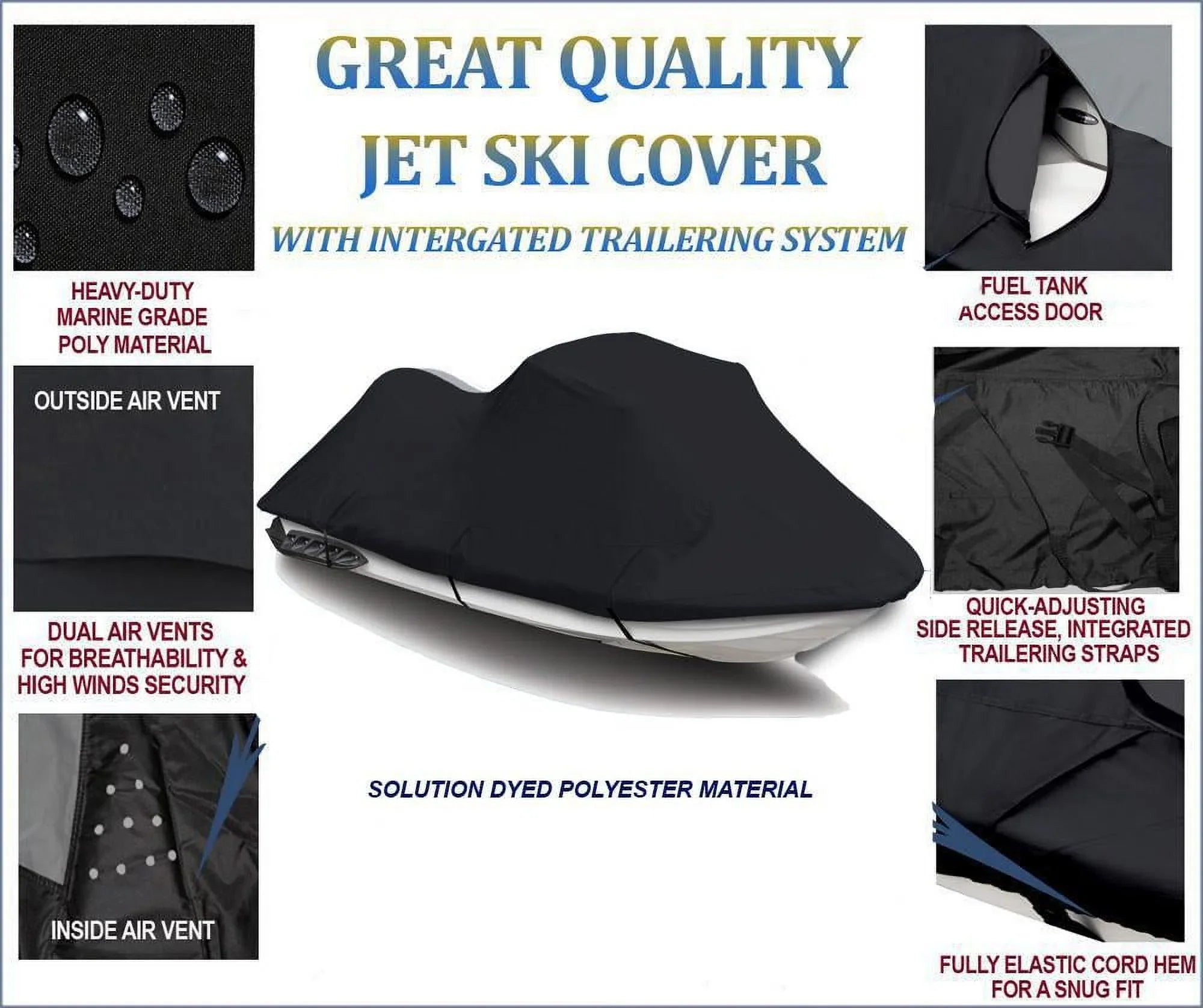 600  JetSki Cover Compatible for Sea Doo Sea-Doo  1990 1991 1992 1993 1994 1995 1996 1997 1998 1999 2000 Jet Ski Cover  Cover