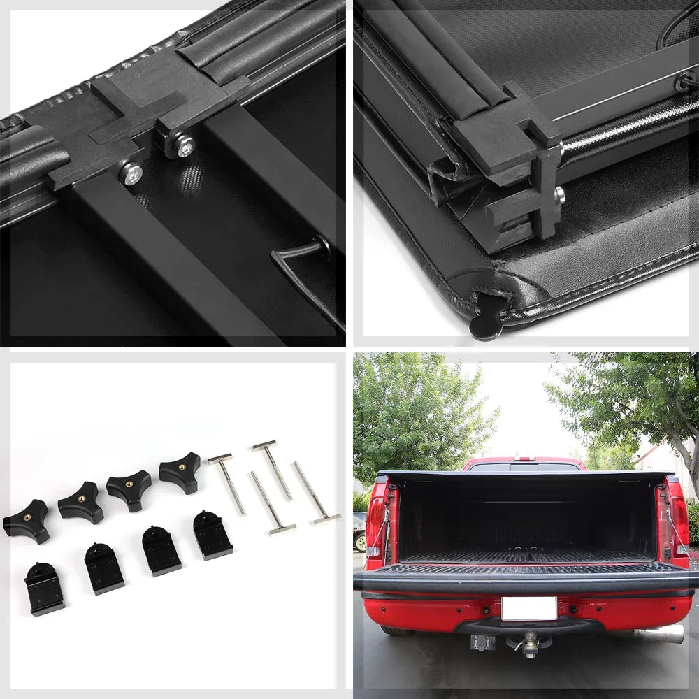 Short Bed Tonneau Cover 6.5Ft Soft Tri-Fold Fleetside for 02-09 Ram 1500/2500 Fits select: 2006-2008   1500, 2003-2009   2500
