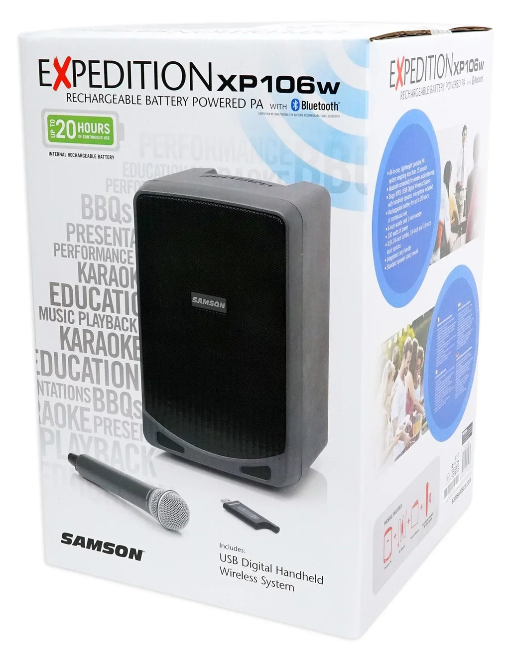 Samson 6" Portable Rechargeable Speaker+Mic For Workout, Yoga, Spin, Fitness