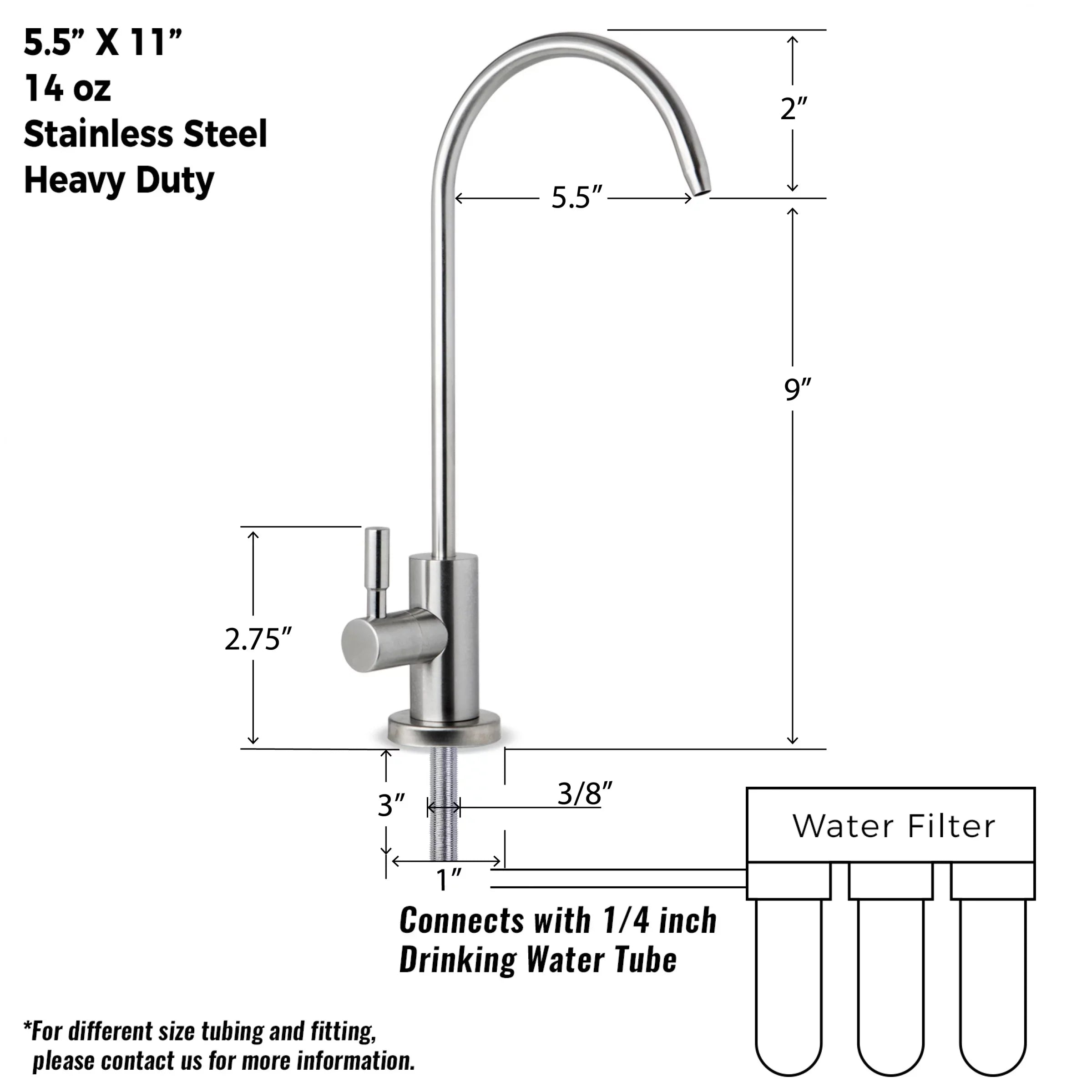 iSpring - Premium Stainless Steel Drinking Reverse Osmosis Water Filtration Systems, 100% Lead-Free  Faucet, Brushed Nickel