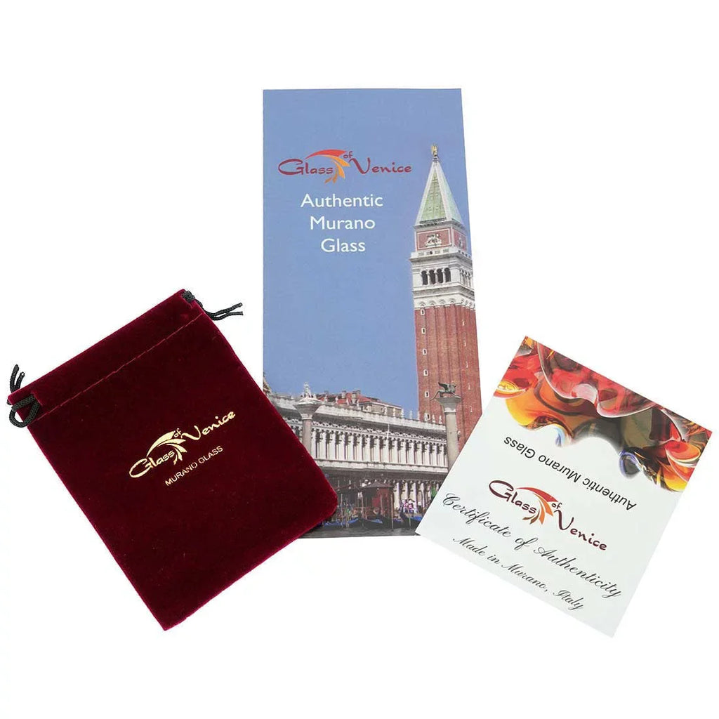 GlassOfVenice Murano Glass Watch Millefiori And Crystals With Leather Band - Red