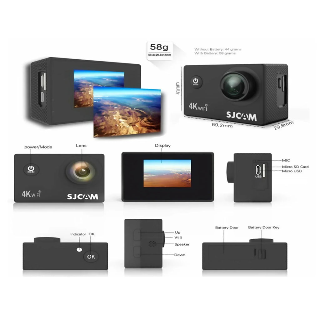 moobody  4K Sports Camera with WiFi , Share Your Adventures with 16MP Photos and 2,inch  Screen!