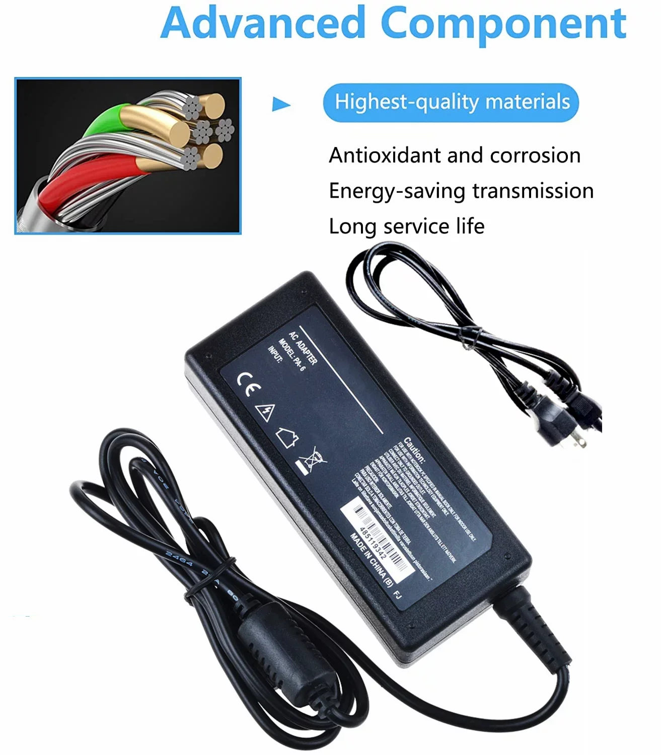 Compatible  /  Adapter Replacement for Dell Inspiron 15 5000 5558 series 15.6 i5558-1415BLK -1430BLK, i5558-2143SLV ,-2572BLK, -2858BLK, -2859BLK Laptop Charger