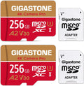 Gigastone 256GB Micro  Card, 4K Video Recording, 4K Camera Pro, suitable with Nintendo Switch, Dash Cam, GoPro Cameras, / up to 100/50 /s, Micro  -   Class 10, 2 Pack (2x256GB)