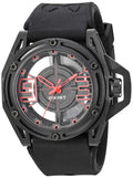 ' Quartz Stainless Steel and Silicone Casual Watch, Color:Black (Model: 2X1-004)