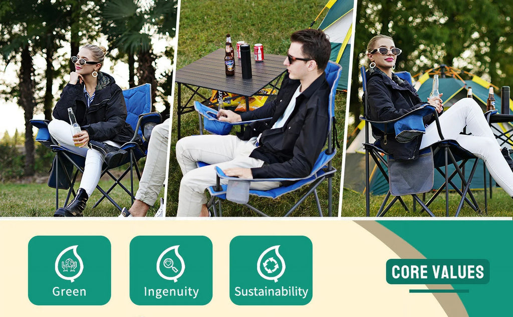 Luxurious  Camping Chair for Big Tall People - 40"x8.5"x8" - 14.55 - Indulge in unmatched comfort with our premium  chair for outdoor enthusiasts.