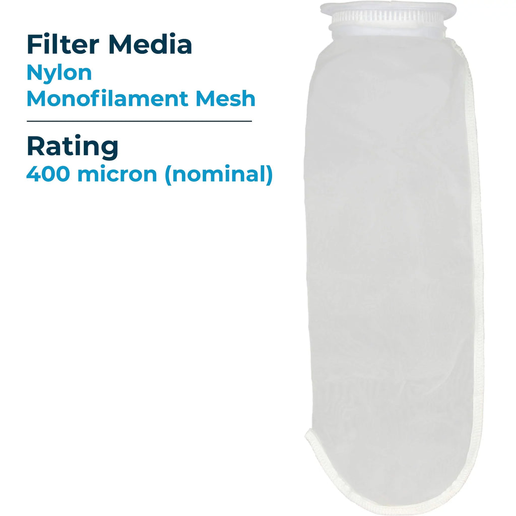 SpiroPure --420-400 400 Micron #4 (20”) Woven Nylon Monofilament Mesh Liquid Bag Filter -420-400 255037-03 (Case of 40)