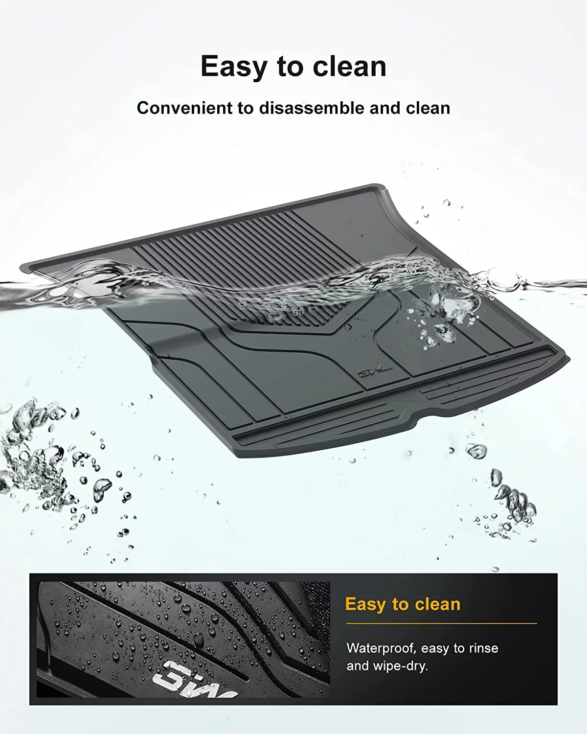 3W Trunk Mat for Tesla Model  2020-2023  All Weather Black Car Floor Mat Custom Fit Cargo Liner