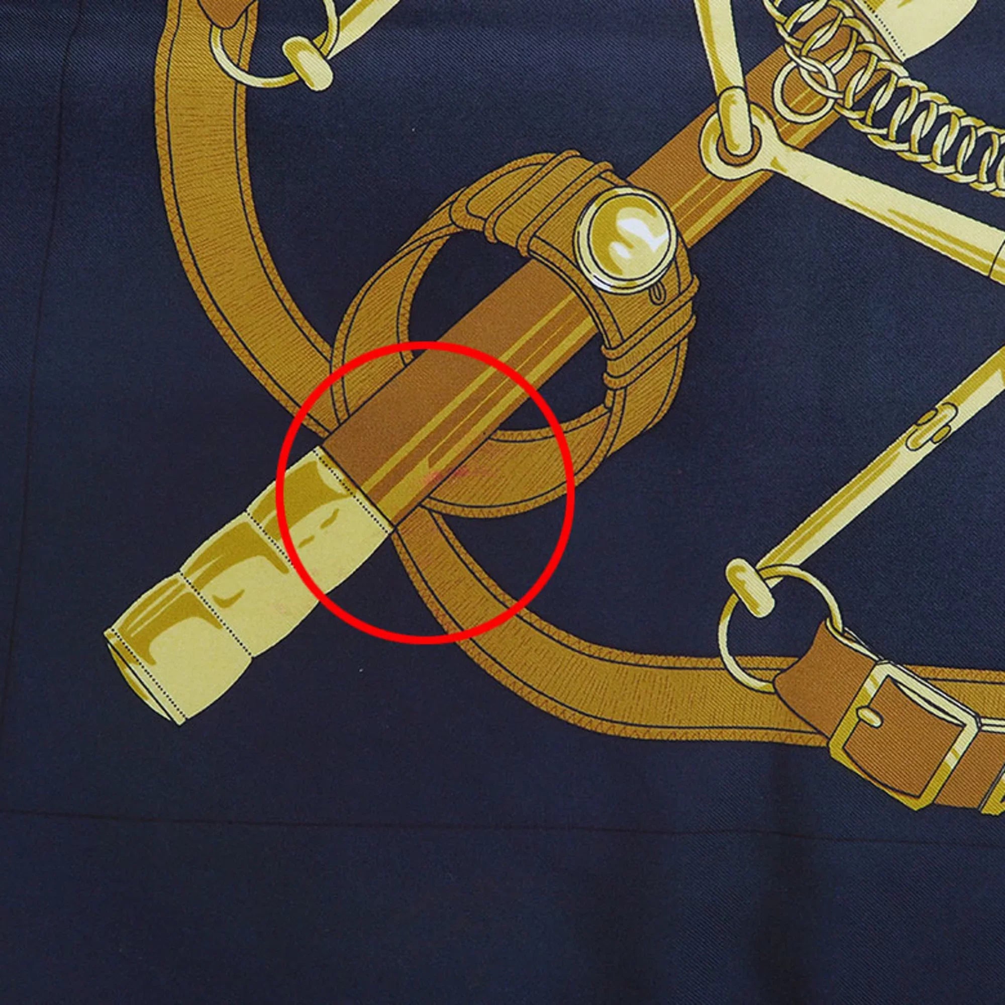 Pre-Owned  Hermes Carre 90 Eperon d'or Golden Spur Pellier Black x Yellow .d'ORiGNY Scarf Muffler (Good)