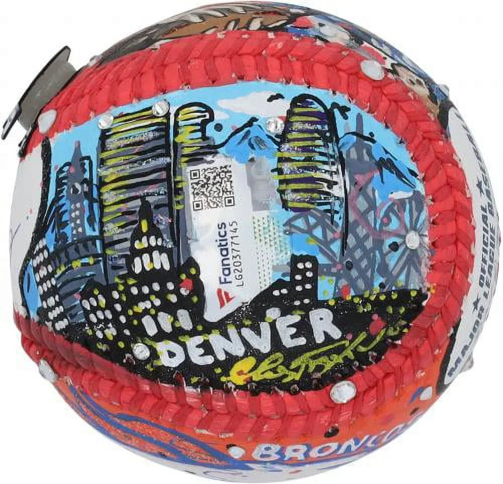 Peyton Manning Denver Broncos Autographed Baseball - Art by Charles Fazzino -  - Fanatics Authentic Certified